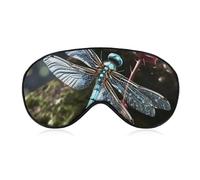 Blaue Libellen-Augenmaske für Damen und Herren, atmungsaktive und verstellbare Augenabdeckung, ultraweiche Schlafmaske, leichte Reise-Augenbinde für Flugzeug, Nickerchen, Nachtschlaf