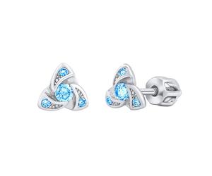 Blaue Ohrstecker aus Silber 925 mit Brilliance Zirconia Damen- und Kinderohrringe AVA