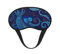 Blaue Oktopus-Schlafmaske für Seitenschläfer, lichtblockierende Nachtmasken zum Schlafen, Augenmaske für Damen und Herren, Augenabdeckung, weicher, bequemer Augenschatten für Reisen, Nickerchen
