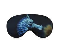 Blaue Seepferdchen-Schlafmaske, Augenmaske, Augenmasken für Schlafmasken für Damen und Herren, Reiseaugenmaske, verstellbare Schlafmaske, Schlafmaske, Verdunkelung, niedliche Schlafmaske