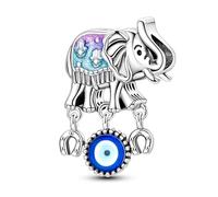 Blauer Elefant Perle Charme, Charme für Armband, kompatibel mit Pandora Armband Halskette