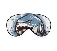 Blauer Hai Bilder Augenmaske, Seitenschlafmaske Licht Augenbinde Schlafmaske Nasenpolster und Gummiband für Kinder Frauen Männer