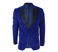 Blauer Herren-Smoking-Anzug-Blazer aus Samt 46 (Brust)