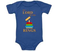 Blauer-Storch Baby Body in Blau Lord Of The Rings Herr der Ringe Spruch zur Geburt oder Geburtstag für Kleinkind Kurzarm Bio Baumwolle
