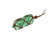 Blauer und grüner Fluorit-Kristall - natürlicher Rohkristall-Anhänger, sechseckiger Reiki-Anhänger, stilvoller Schmuck