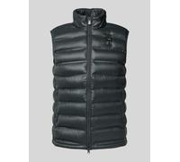 Blauer Usa Steppweste mit Stehkragen und Zweiwege-Reißverschluss in Graphit, Größe L