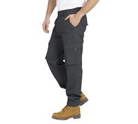 BlauerHafen Herren Cargo Hose, Gerade geschnittene Stretch Schwerlast mit 12 Taschen Freizeithose, Combat Arbeitshose, Relaxed Fit Cargo-Hose Größen 32W-44W (Dunkelgrau, 34W / 30L)