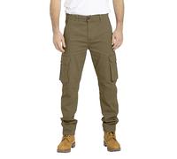 BlauerHafen Herren Cargo Hose, Gerade geschnittene Stretch Schwerlast mit 12 Taschen Freizeithose, Combat Arbeitshose, Relaxed Fit Cargo-Hose Größen 32W-44W (Khaki, 34W / 30L)