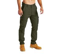 BlauerHafen Herren Cargohose Arbeitskleidung für Lässige Stretch-100% Baumwolle gerade Freizeithose mehrere Taschen entspannte Passform Kampfarbeitshose Alle Größen 32W-44W (Olivgrün, 42W / 30L)
