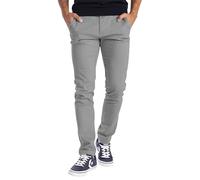 BlauerHafen Herren Chino Hose Casual Chinohose Baumwolle Freizeithose Arbeitshose Stretch Outdoorhose Pants Trousers Essentials Herren Legere Stretch-Chinohose in sportlicher (34W / 32L, Hellgrau)