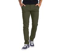 BlauerHafen Herren Chino Hose Casual Chinohose Baumwolle Freizeithose Arbeitshose Stretch Outdoorhose Pants Trousers Essentials Herren Legere Stretch-Chinohose in sportlicher (34W / 30L, Olivgrün)
