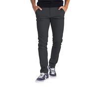 BlauerHafen Herren Chino Hose Casual Chinohose Baumwolle Freizeithose Arbeitshose Stretch Outdoorhose Pants Trousers Essentials Herren Legere Stretch-Chinohose in sportlicher (36W / 32L, Dunkelgrau)