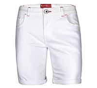 BlauerHafen Herren Designer Jeans Shorts Stretch Kurze Hose Super Flex Slim Fit Sommer Denim Half Pants Casual Bermuda (W40 (Taille: 104-106cm), Weiß)