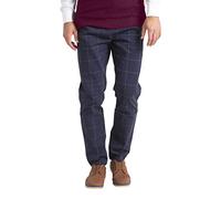 BlauerHafen Herren Formale Hose Karo-Muster Slim-fit Wrinkle-Resistant Flat-Front Retro Vintage Tailored Fit Smart Office Business Suit Chino Pant (Navy, 30W / 32L)