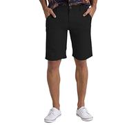 BlauerHafen Herren Sommer Chinoshorts Schlanke Passform 9" Klassische Baumwolle Lässiges Golf Strand Jogger Essential Halbe Hose Alle Taillengröße 30-40 (Schwarz, 34W)