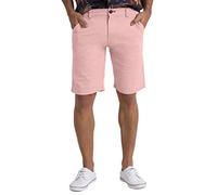 BlauerHafen Herren Sommer Chinoshorts Schlanke Passform 9" Klassische Baumwolle Lässiges Golf Strand Jogger Essential Halbe Hose Alle Taillengröße 30-40 (Hellrosa, 34W)