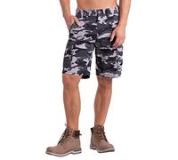 BlauerHafen Neue Herren Army Cargo Shorts 100% Baumwolle 6 Pockets Summer Bermuda Shorts (Grau Camouflage, 38)