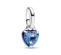 Blaues Chakra Herz Mini Charm Anhänger, Sterlingsilber