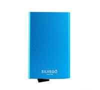 Blaues Kartenetui aus Aluminium mit RFID-Schutz