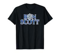 Blaues Tartan-Logo von Bon Scott T-Shirt