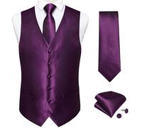 Blaugrüne Paisley-Anzugweste for Herren, luxuriöse Hochzeit, Abschlussball, Weste, Krawatte, Einstecktuch, Manschettenknöpfe for Smoking-Bräutigam-Kleidung Für Hochzeiten, Geschäftsessen(Color 9,XXXL)