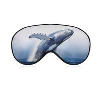 Blauwal-Augenmaske, seitliche Schlafmaske, leichte Augenbinde, Schlafmaske, Nasenpolster und Gummiband für Kinder, Frauen und Männer