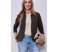Sweatblazer STREET ONE, Damen, Gr. 40, espresso braun, Jersey, 71% Polyester, 26% Viskose, 3% Elasthan, unifarben, normal normal, V-Ausschnitt, Bündchen, Blazer, Jersey (34374569-40) espresso braun