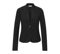 Sweatblazer STREET ONE, Damen, Gr. 42, schwarz, Jersey, 71% Polyester, 26% Viskose, 3% Elasthan, unifarben, normal normal, V-Ausschnitt, Bündchen, Blazer, Jersey (32856734-42) schwarz