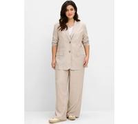 Sheego Blazer im Leinenmix, leicht tailliert 46 beige