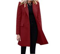 Blazer Damen Elegant Große Größen Longblazer Lange Einfarbig Anzug Einreihige Anzugjacke Business Sakko Jacke Locker Langarm Arbeitsjacke Herbst Winter Blazerjacke Open Front Cardigan für Büro