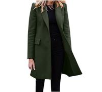 Blazer Damen Elegant Große Größen Longblazer Lange Einfarbig Anzug Einreihige Anzugjacke Business Sakko Jacke Locker Langarm Arbeitsjacke Herbst Winter Blazerjacke Open Front Cardigan für Büro