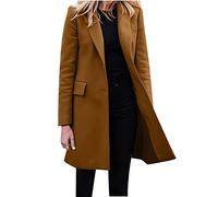 Blazer Damen Elegant Große Größen Longblazer Lange Einfarbig Anzug Einreihige Anzugjacke Business Sakko Jacke Locker Langarm Arbeitsjacke Herbst Winter Blazerjacke Open Front Cardigan für Büro