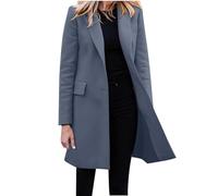Blazer Damen Elegant Große Größen Longblazer Lange Einfarbig Anzug Einreihige Anzugjacke Business Sakko Jacke Locker Langarm Arbeitsjacke Herbst Winter Blazerjacke Open Front Cardigan für Büro