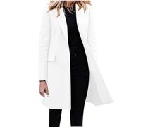 Blazer Damen Elegant Große Größen Longblazer Lange Einfarbig Anzug Einreihige Anzugjacke Business Sakko Jacke Locker Langarm Arbeitsjacke Herbst Winter Blazerjacke Open Front Cardigan für Büro