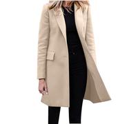 Blazer Damen Elegant Große Größen Longblazer Lange Einfarbig Anzug Einreihige Anzugjacke Business Sakko Jacke Locker Langarm Arbeitsjacke Herbst Winter Blazerjacke Open Front Cardigan für Büro