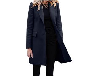 Blazer Damen Elegant Große Größen Longblazer Lange Einfarbig Anzug Einreihige Anzugjacke Business Sakko Jacke Locker Langarm Arbeitsjacke Herbst Winter Blazerjacke Open Front Cardigan für Büro