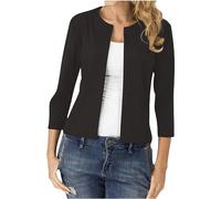 Blazer Damen Elegant Kurz 3/4-Ärmel Jacke Anzug Herbst Blazermantel Geschäft Büro Anzugjacke sportlich Sakko Jacke Freizeit Businessjacke Übergangsjacke Cardigan für Arbeit Trenchcoat Kostüme