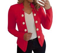 Blazer Damen Große Größen Kurz - Kurzblazer Damen Festlich - Blazer Jacke Kurzjacke Kurzblazer Sakko Anzug Jacke Military Slim Elegant Mit Goldenen Knöpfen Cardigan Sweat Revers Anzugjacke Kostüm
