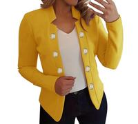 Blazer Damen Große Größen Kurz - Kurzblazer Damen Festlich - Blazer Jacke Kurzjacke Kurzblazer Sakko Anzug Jacke Military Slim Elegant Mit Goldenen Knöpfen Cardigan Sweat Revers Anzugjacke Kostüm