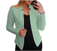 Blazer Damen Kurz Einfarbig Geschäft Büro Jacke Elegante Langarm Anzugjacke Schlank Anzugmantel Wintermantel Plus Size Longsleeve Cardigan Outer Sakko Blazerjacke Business Berufskleidung S-5XL