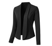 Blazer Damen Kurz Jackett Damen Sportlich Damen Blazer 3/4 Ärmel Übergang Elegant Blazerjacke Einfarbig Slim Business Blazer Sportlich Jack Anzugjacke Sakko Strickblazer