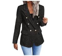 Blazer Damen Sportlich, Jackett Casual Frühling Sweatblazer, Freizeit Basic Blaser Jacke Blazer Kurz Oversize Open Front Einfarbig Regular Fit Boucle Blazer Damen Große Größen Anzug Frühjahr
