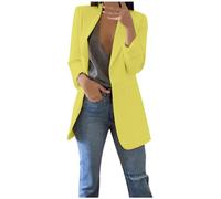 Blazer Damen Sportlich, Jackett Casual Sweatblazer Damen Frühling, Einfarbig Tailliert Open Front Blaser Jacke Kurzblazer Damen Festlich Modische Vintage Blazer 80er Jahre Damen Frühjahr