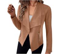 Blazer Damen Sportlich, Jackett Frühling Casual Sweatblazer Damen, Open Front Tailliert Blaser Jacke Oversize Blazer Damen Kurz Bequem Bügelfrei Blazer Festliche Kleidung Damen Große Größen