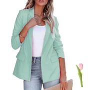 Blazer für Damen, Business, Freizeit, langärmelig, Button-Down-Blazer, Jacke, Revers, Business-Anzug, Jacke, Sommerblazer