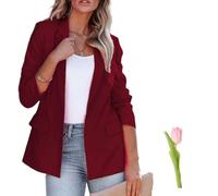 Blazer für Damen, Business, Freizeit, langärmelig, Button-Down-Blazer, Jacke, Revers, Business-Anzug, Jacke, Sommerblazer