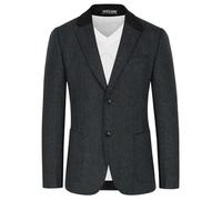 Blazer Herren Tweed Sakko aus Wollmischung Vintage Sakko 2 Knöpfe Grau XXL