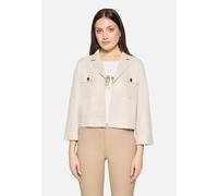 Jackenblazer BETTY BARCLAY "Damen mit 3/4 Arm", Damen, Gr. 42, beige, Samt, Obermaterial: 92% Polyester, 8% Elasthan, gerade normal, Blazer (50319418-42) beige