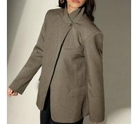 Blazer mit Stehkragen und schräger Knopfleiste, kreiert einen hochwertigen Business-Look
