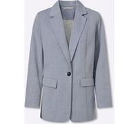 Jackenblazer HEINE "Blazer", Damen, Gr. 36, blau (rauchblau), 60% Polyester, 40% Baumwolle, Blazer (21552638-36) rauchblau